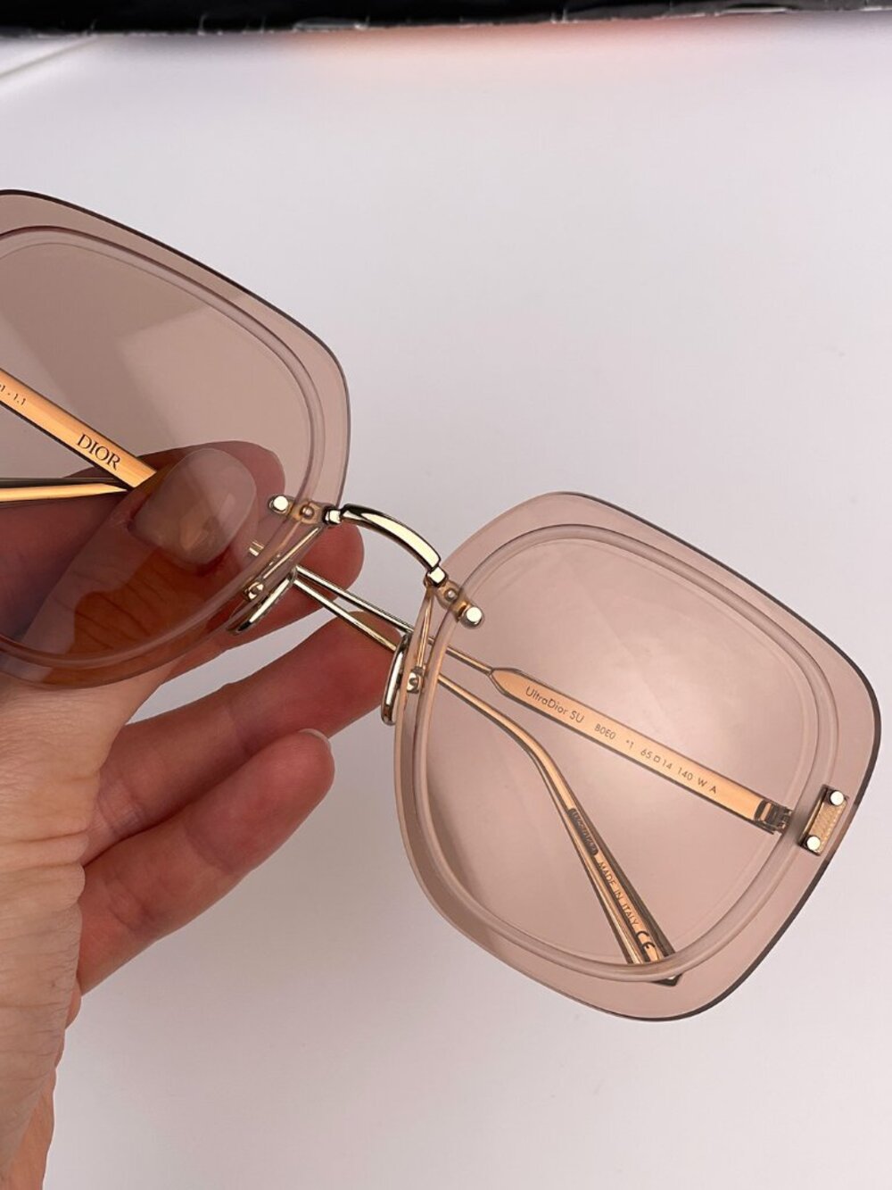 DIOR ULTRADIOR SU B0E0 PINK GOLD SQUARE OVERSIZED SUNGLASSES